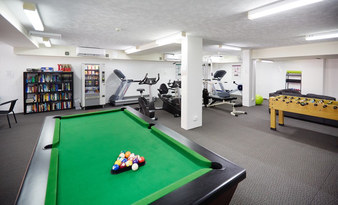 Games room with pool table